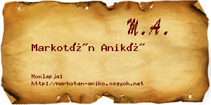 Markotán Anikó névjegykártya